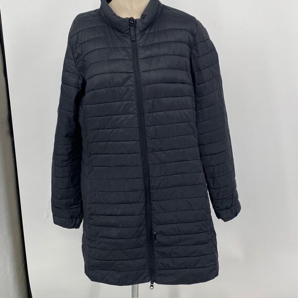 Old Navy Puffer‎ Coat Polyester Filled Black Large * Flaw - Picture 1 of 15